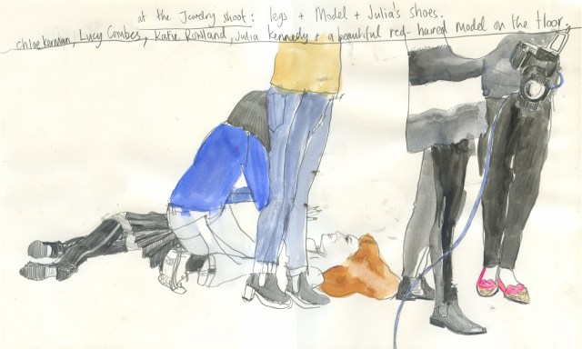 Choosing the shot. Model on Floorsml