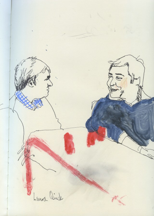 Corporate boys gossiping